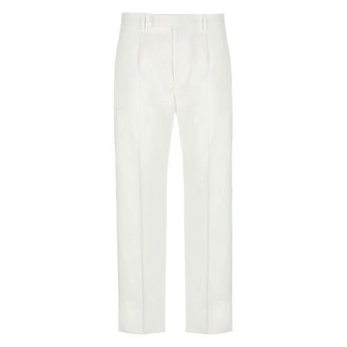 Witte Katoenen Broek met Riemlussen Ermenegildo Zegna , White , Heren