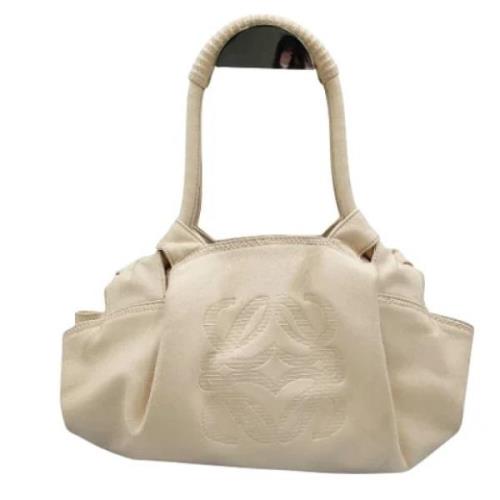 Pre-owned Leather handbags Loewe Pre-owned , Beige , Dames