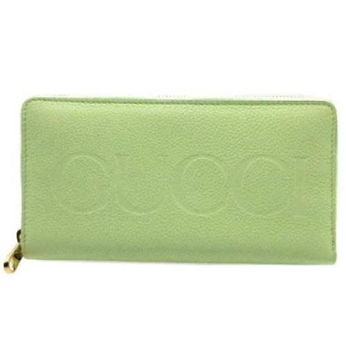 Pre-owned Leather wallets Gucci Vintage , Green , Dames