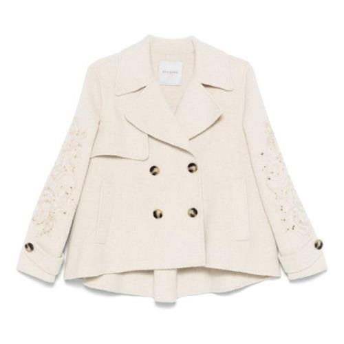 Korte double-breasted jas Ermanno Scervino , Beige , Dames