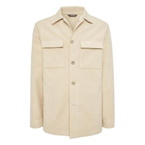 Link Overhemdjasje In Moleskin Boggi Milano , Beige , Heren