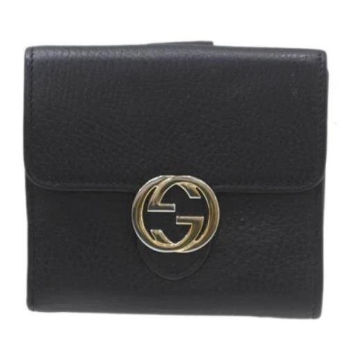 Pre-owned Leather wallets Gucci Vintage , Black , Dames