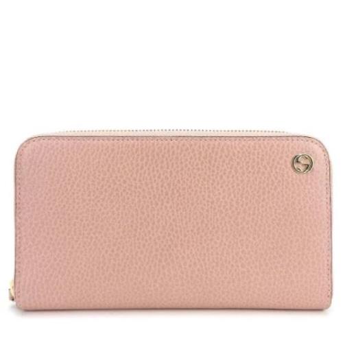 Pre-owned Leather wallets Gucci Vintage , Pink , Dames