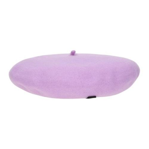 Wollen Baret met Gouden Logo Borsalino , Purple , Unisex