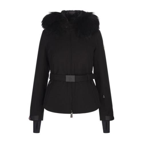 Zwarte Bauges donsjack met Shearling zoom Moncler , Black , Dames