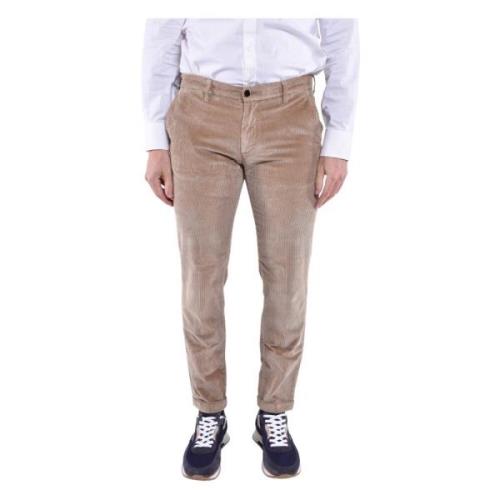 Slim Fit Chino Broek met Manchetten Re-Hash , Beige , Heren