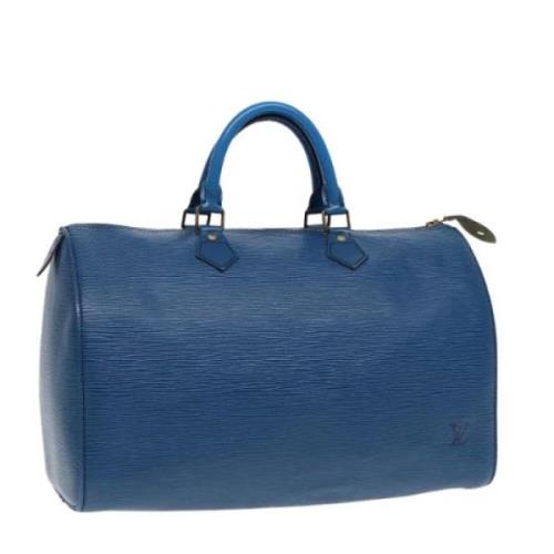 Pre-owned Leather handbags Louis Vuitton Vintage , Blue , Dames