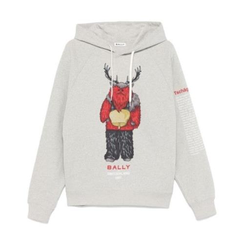 Grafische Print Hoodie Bally , Gray , Heren