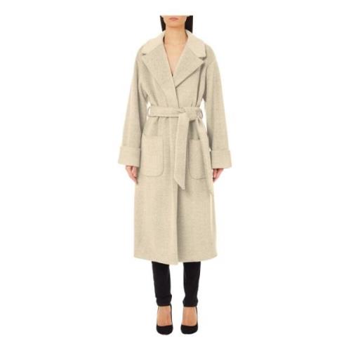 Navy Shuttle Coat Liu Jo , Beige , Dames