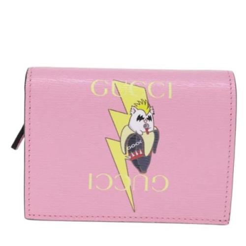 Pre-owned Leather wallets Gucci Vintage , Pink , Dames