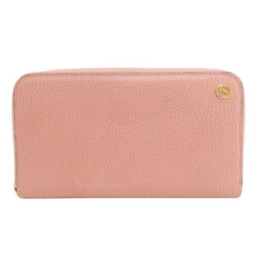 Pre-owned Leather wallets Gucci Vintage , Pink , Dames