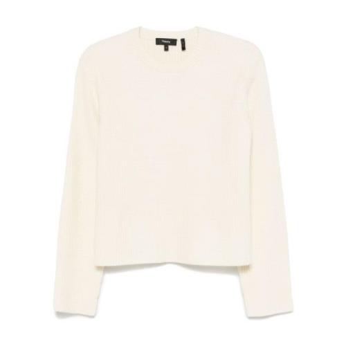 Ivoor Wol Kasjmier Crew Neck Sweater Theory , Beige , Dames