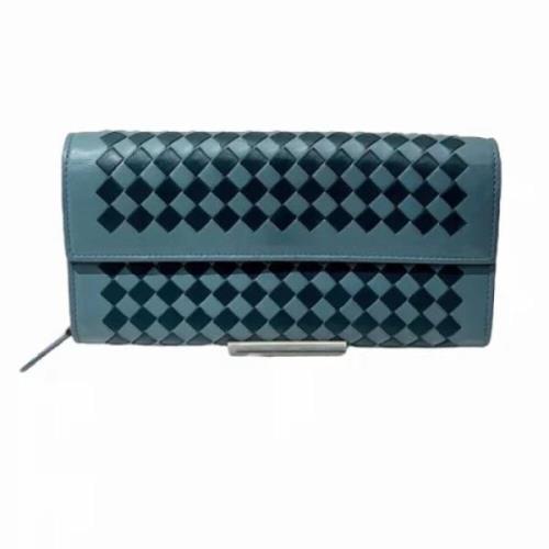 Pre-owned Leather wallets Bottega Veneta Vintage , Blue , Unisex