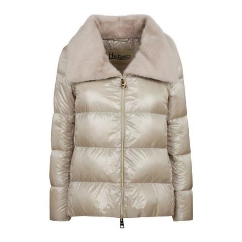 Ultralight Faux Fur Bomberjas Herno , Beige , Dames