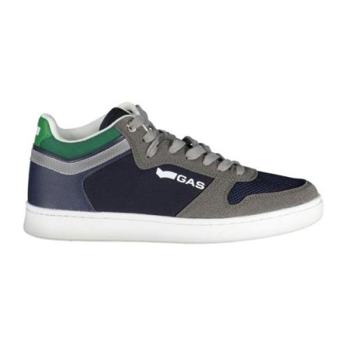 Sportieve Blauwe Veterschoenen Contrast Logo GAS , Multicolor , Heren