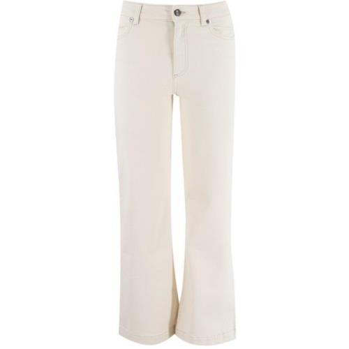 Wijde Pijp Hoge Taille Broek Antonelli Firenze , Beige , Dames