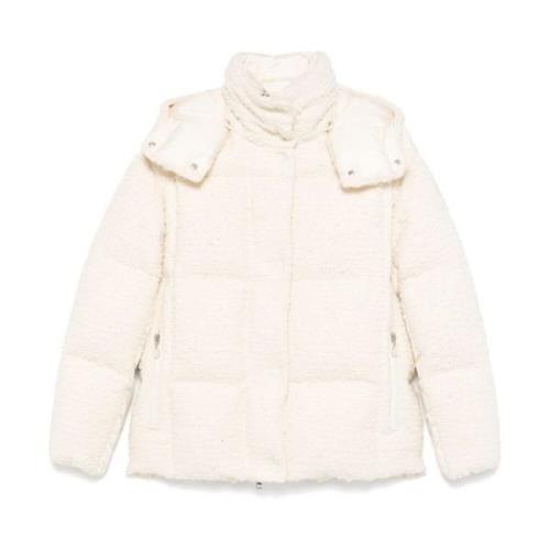 Lichte Beige Ganzendons Jas Moncler , Beige , Dames