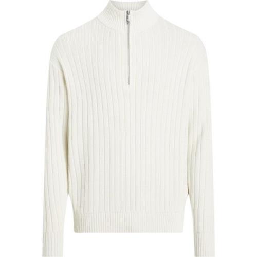 Winter Katoen Half-Zip Cardigan Sweater Calvin Klein , Beige , Heren