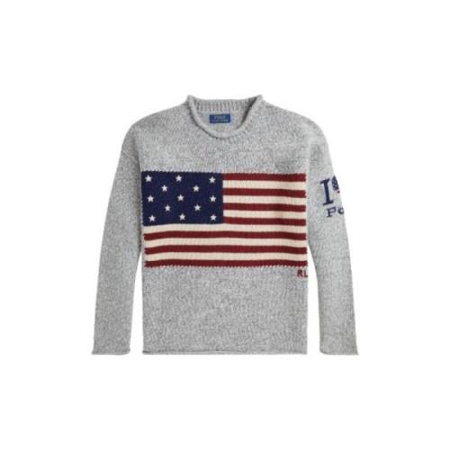 Amerikaanse Vlag Wollen Trui Polo Ralph Lauren , Gray , Heren