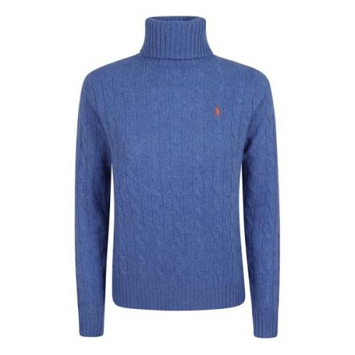 Blauw Heather Lange Mouw Pullover Polo Ralph Lauren , Blue , Dames