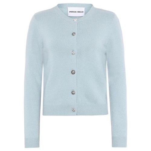 Kasjmier Gebreide Crew Neck Cardigan Emerson Renaldi , Blue , Dames