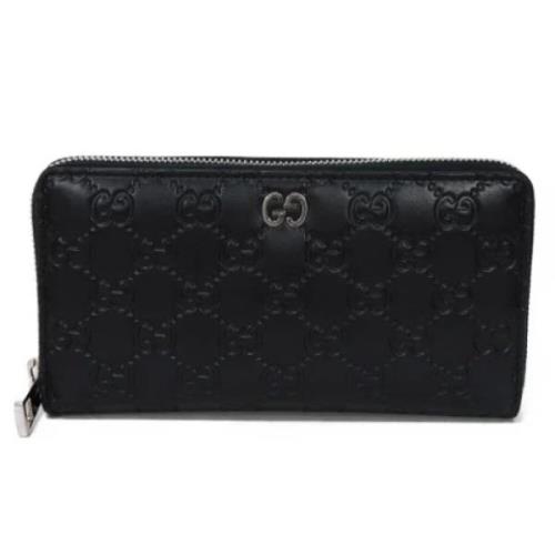 Pre-owned Leather wallets Gucci Vintage , Black , Unisex