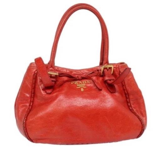 Pre-owned Leather handbags Prada Vintage , Red , Dames