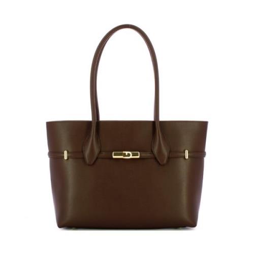 Stijlvolle leren Shopper met Interlocking Hardware Furla , Brown , Dam...