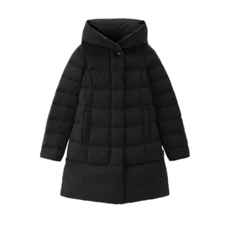 Gewatteerde Parka met Urban Touch Stof Woolrich , Black , Dames