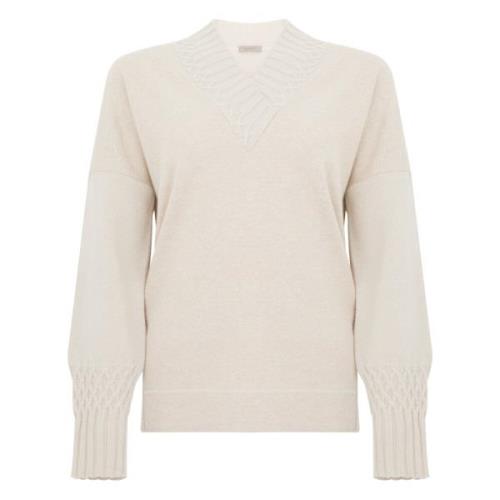 Witte V-hals Wollen Trui Vrouwen D.Exterior , White , Dames