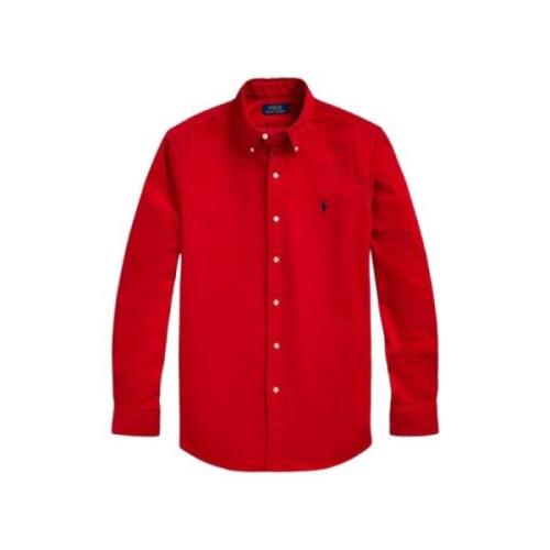 Slim Fit Fluwelen Overhemd Polo Ralph Lauren , Red , Heren