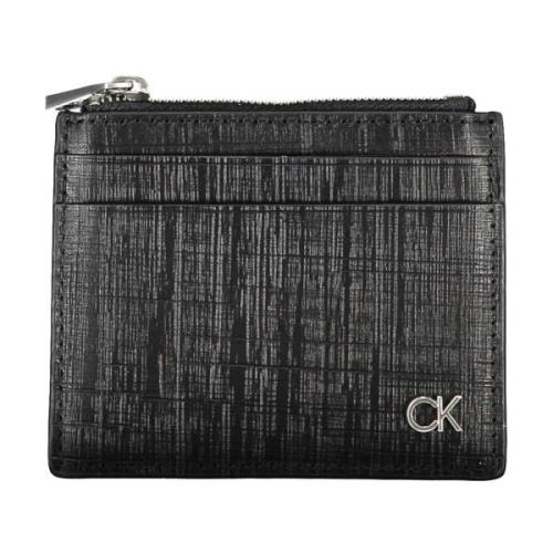 Heren Portemonnee Zwart Rits Sluiting Calvin Klein , Black , Heren