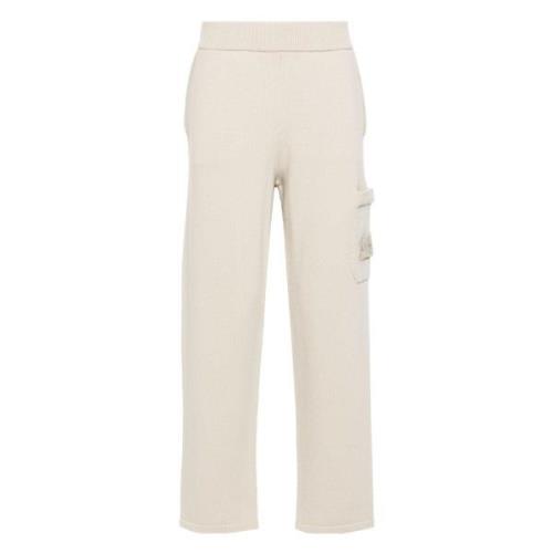 Beige Wol Cargo Sweatpants Italië Stone Island , Beige , Heren