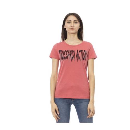 Casual T-shirt met ronde hals Trussardi , Pink , Dames