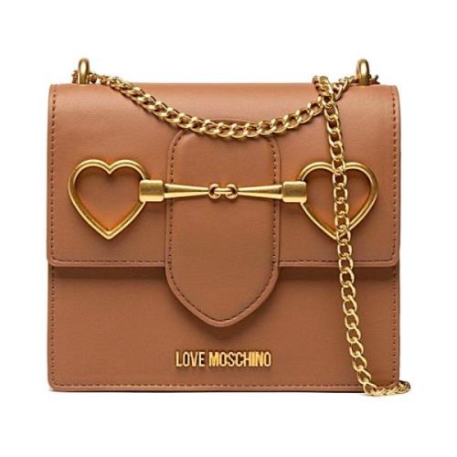 Stijlvolle Leren Tas Love Moschino , Brown , Dames