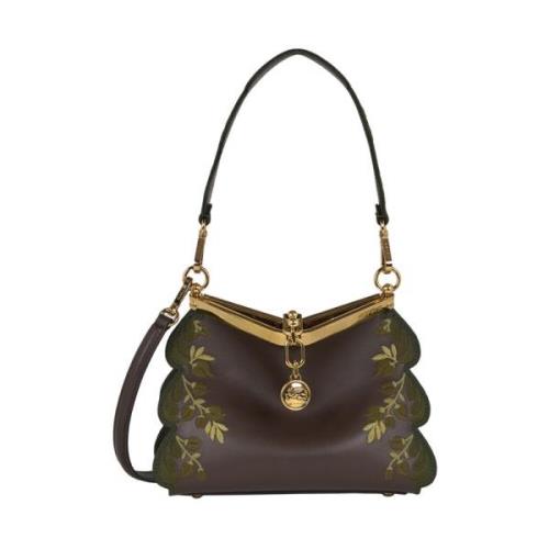 Bruine Bloemen Geborduurde Vela Tas Etro , Brown , Dames