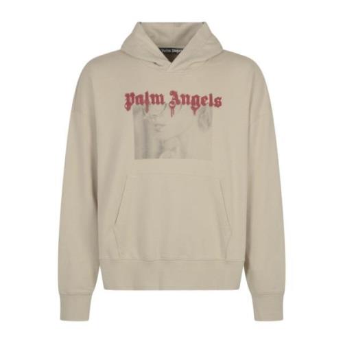 Portret Potlood Hoody Sweaters Palm Angels , Beige , Heren