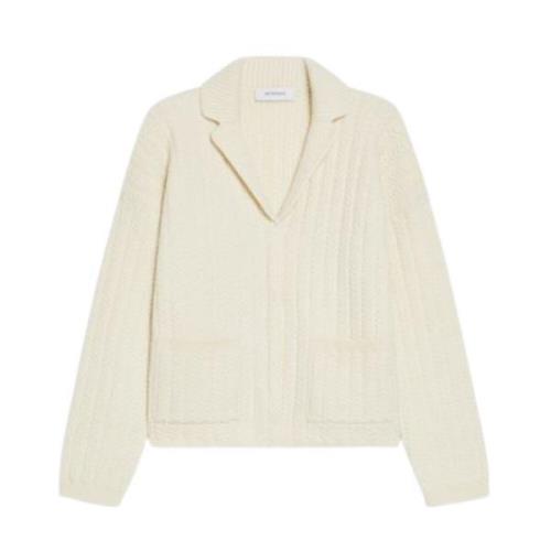 Ritssluiting Gebreide Trui Ivoor Sportmax , Beige , Dames