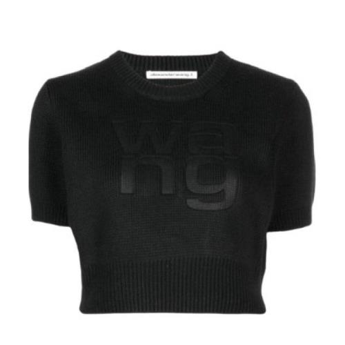 Zwarte T-shirts en Polos Alexander Wang , Black , Dames