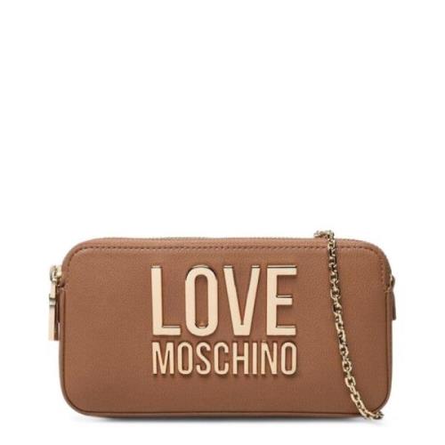 Bruine Clutch Tas voor Vrouwen Love Moschino , Brown , Dames