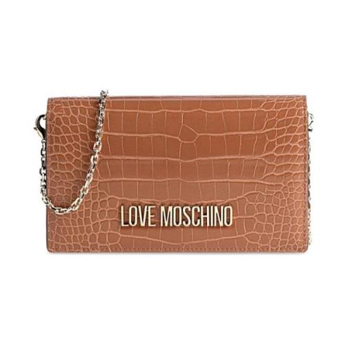 Stijlvolle Leren Tas Love Moschino , Brown , Dames