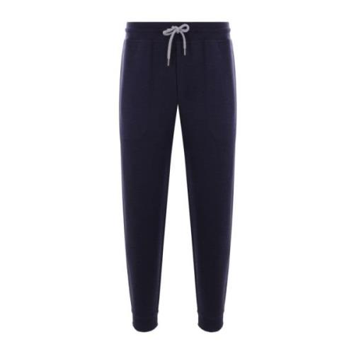 Blauwe Katoen Kasjmier Blend Trainingsbroek Brunello Cucinelli , Blue ...