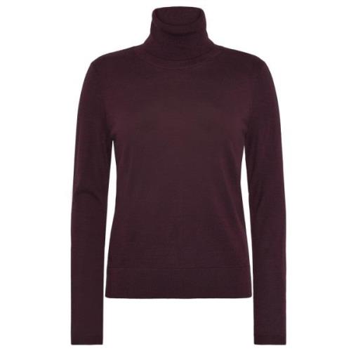 Merino Wol Turtle Neck Sweater Bordeaux Emerson Renaldi , Red , Dames