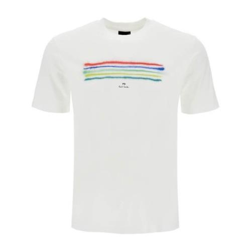 Grafische Print Crew Neck Katoenen T-shirt PS By Paul Smith , White , ...