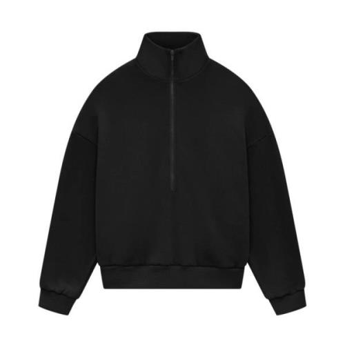 Zwarte Mockneck Half-Zip Sweater Fear Of God , Black , Heren