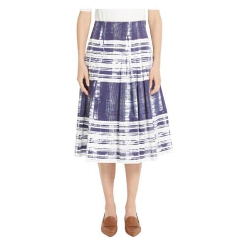 Gestreepte katoenen midi-rok met rits Max Mara Studio , Multicolor , D...