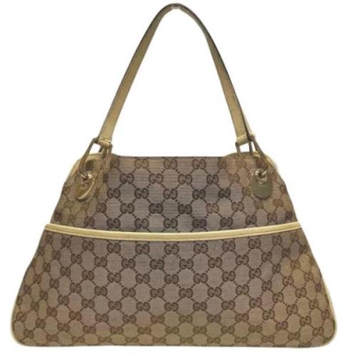 Pre-owned Canvas totes Gucci Vintage , Beige , Dames