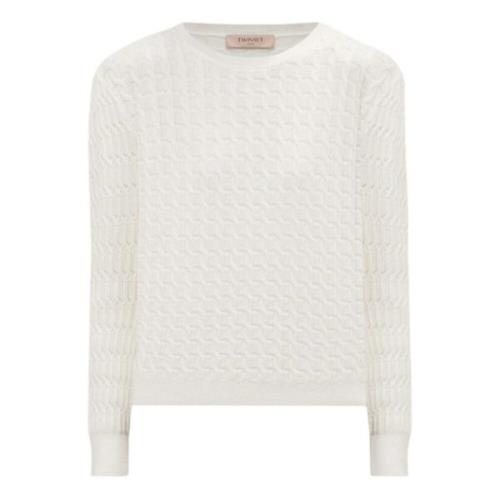 Crème Kruissteek Sweaters Twinset , Beige , Dames