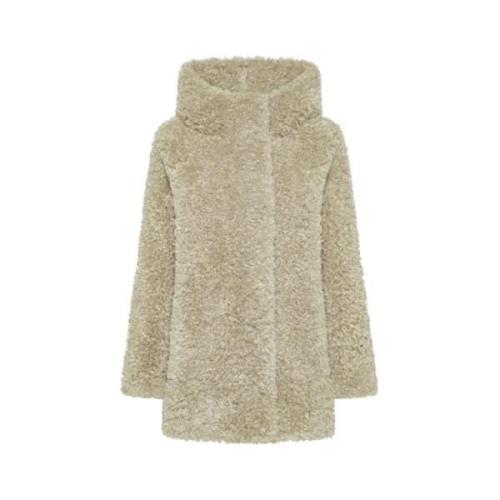 Elegante Sherpa Effect Omkeerbare Jas RRD , Beige , Dames