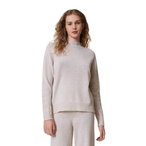 Lurex Sweater met Cross-Back Design Twinset , Beige , Dames